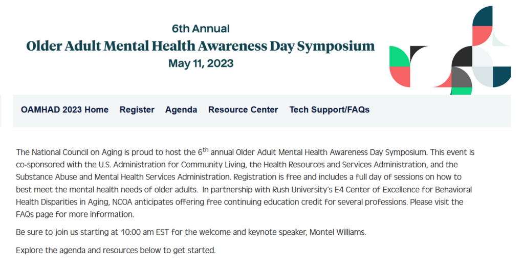 6th Annual Older Adult Mental Health Awareness Day Symposium