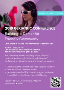 Geriatrics Conference flyer: Building a Dementia Friendly Community 
