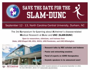 Flyer for the September 2024 Duke-UNC SLAM-DUNC