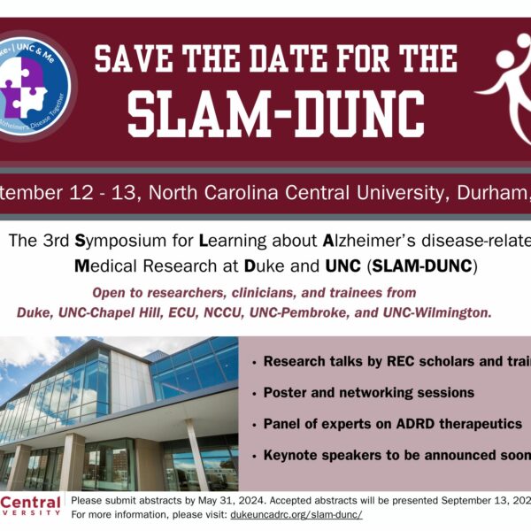 Flyer for the September 2024 Duke-UNC SLAM-DUNC
