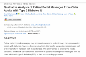 Anna Kahkoska, MD, PhD, CAH Faculty and Staff Publish Article in American Diabetes Association Journal