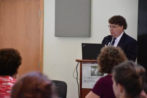 Dr. Stephen Hooper, chair of the Department of Allied Health Sciences, speaks at the annual clinical preceptor event, held May 26, 2016.