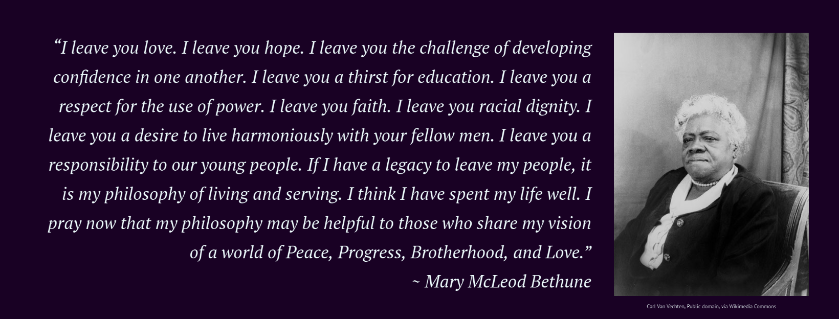 Quote – Mary McLeod Bethune