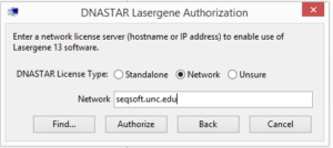 Image of installation dialog for activation of license on Windows
