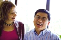 Morgan Giddings, Ph.D., left, and Xian Chen, Ph.D., right. Photo by Courtney Potter.