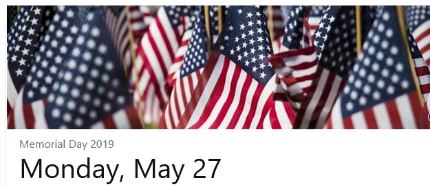 image of an American flag with date May 27 2019