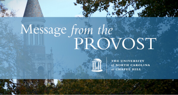 message from the unc provost