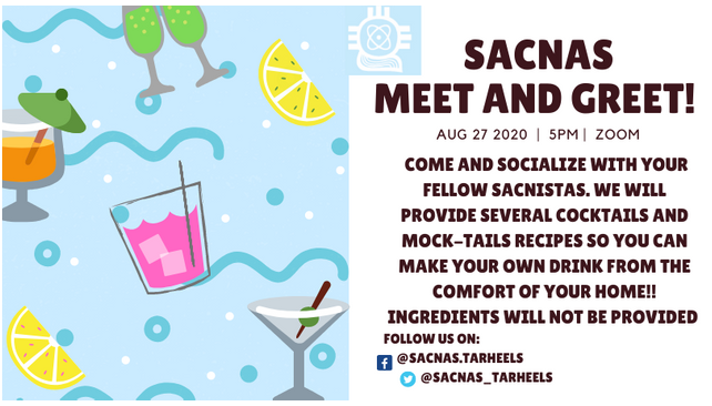 8-27 SACNAS meet and greet at 5 pm