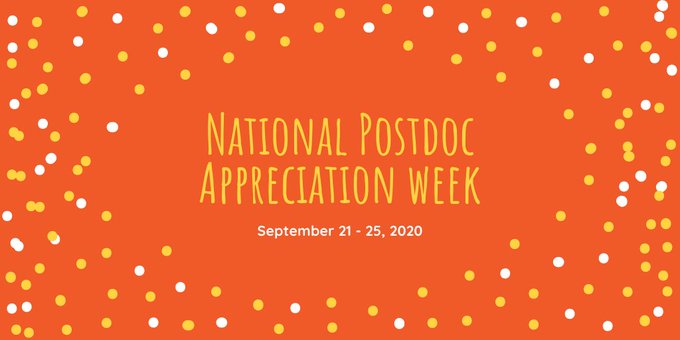 national postdoc appreciation week september 21 to 25 2020