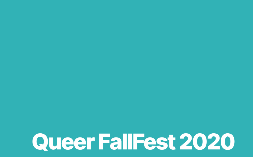 Queer Fall fest 2020 on blue background