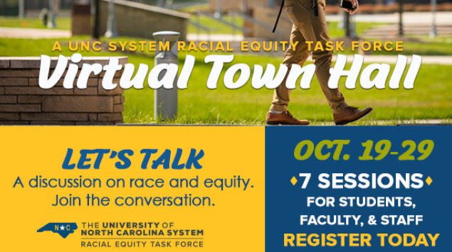 virtual townhall invitation from unc system text in post