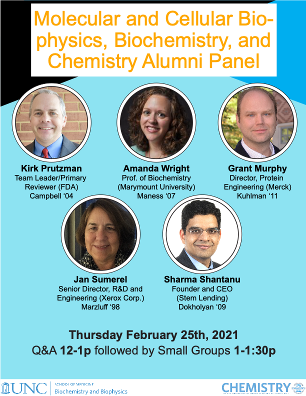 poster for Alumni panel on February 25 at 1 pm