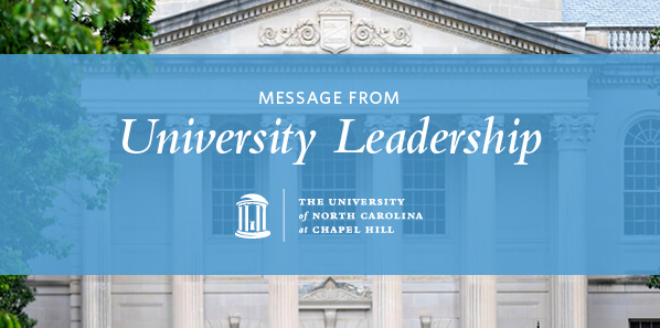 words "message from unc leadership"