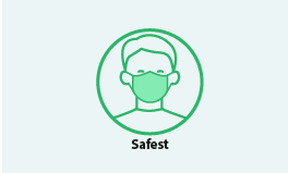 safest logo CDC person with a mask