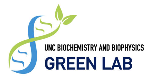 green labs at unc bcbp logo with blue and green dna leaf art