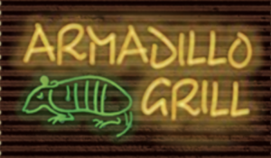 armadillo grill spelled in lights