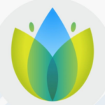 green and blue lotus flower logo for culture of health