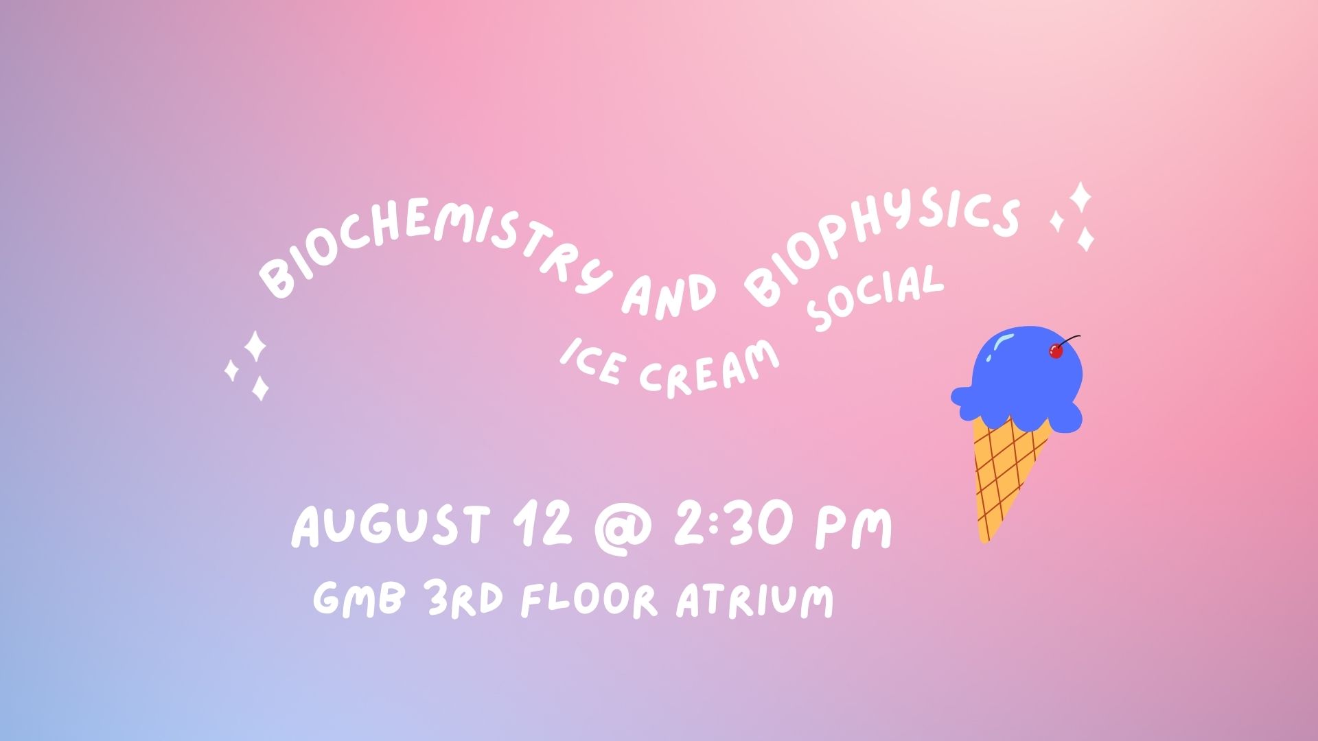 ice cream social on August 12 at 2:30 pm at the GMB third floor lobby