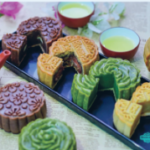 colorful moon cakes on a tray
