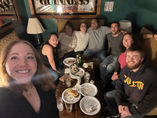 Trivia night was a blast Spring 2023 faculty postdocs and students smiling