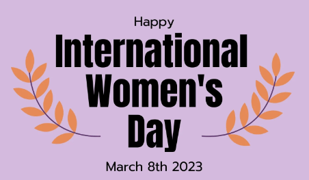 happy international women's day 2023 on lavender background