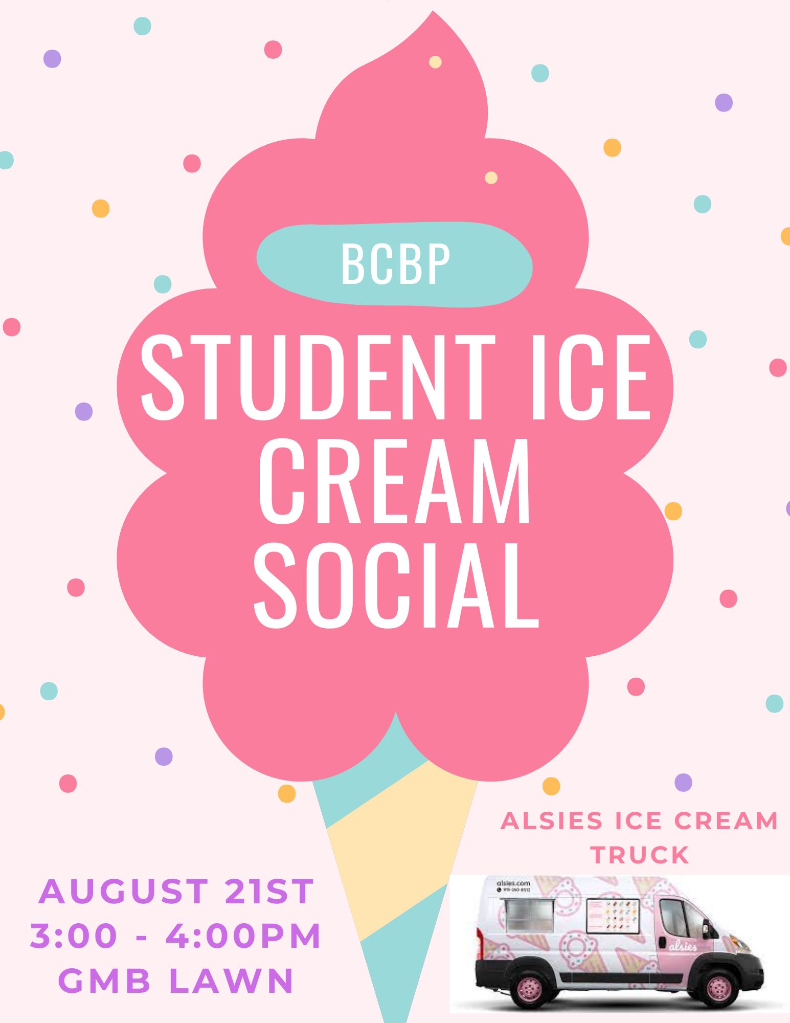 bcbp student ice cream social on august 21 2023 at 3 to 4 pm