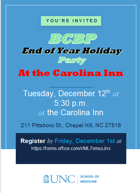 December 12 2023 holiday party at Carolina Inn