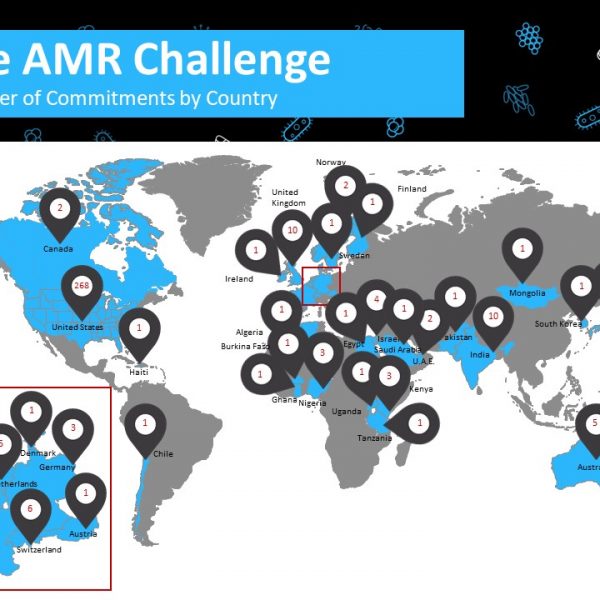 world map showing number of challenge participants by country