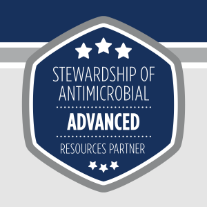 Badge showing advanced partnership for antimicrobial stewardship