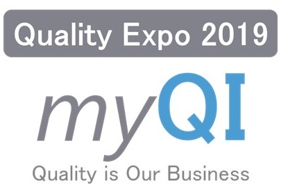 Quality Expo 2019 with stylized slogan myQI Quality is Our Business