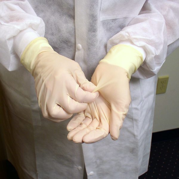 healthcare provider with gloves