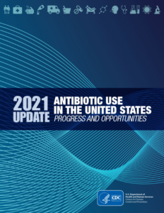 cover of 2021 CDC report: antibiotic use in the US