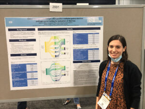 Natalie MAckow with research poster