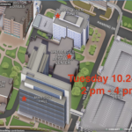 Map of UNC Chapel Hill highlighting Marsico, Mary Ellen Jones, and Lineberger Comprehensive Cancer Research Center