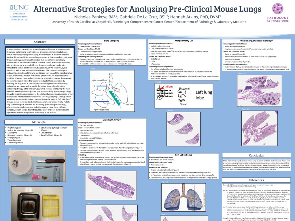 Poster presented by Nicholas Pankow of the Pathology Services Core at the 2023 National Society for Histotechnology Conference