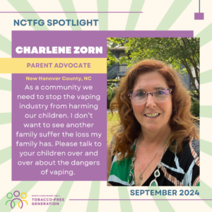 September 2024 Spotlight; Charlene Zorn, Parent Advocate from New Hanover County, NC