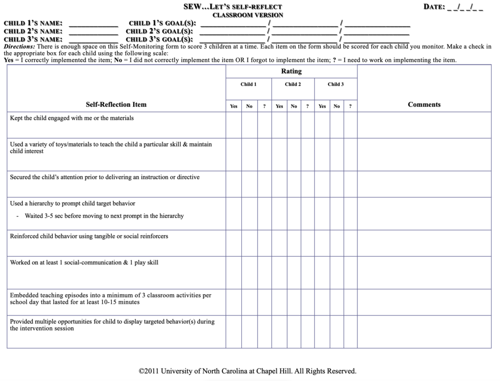 SEW Self-Reflect Classroom