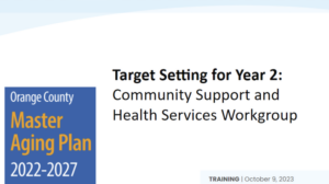 Target Setting for Year 2: Community Support and Health Services Workgroup