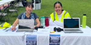 Sayoko and Samara collect oral histories in Fairview
