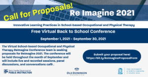ReImagine 2021 Call for Proposals, follow link to submit proposal by August 15th 2021.