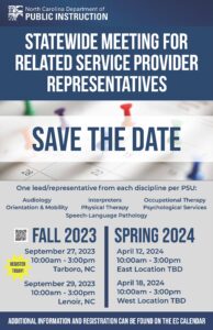 2023 Fall Statewide Meeting for Related Service Provider Representatives