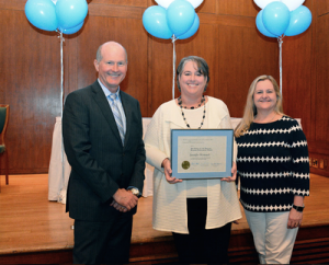Jennifer L. (Jenny) Womack, a clinical professor in the Division of Occupational Science and Occupational Therapy, received recognition for her work by the Carolina Center for Public Service on April 5, 2017.