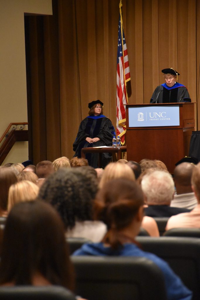 Stephen Hooper, PhD, addresses the Divison of Physical Therapy Class of 2018.