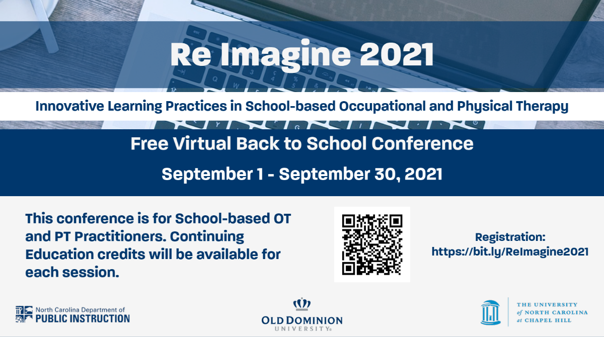 ReImagine school occupational and physical therapy conference to be held virtually throughout the month of September.