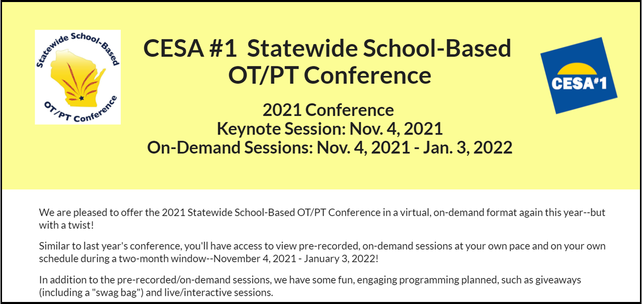 2021 WI Statewide School-Based OT/PT Conference