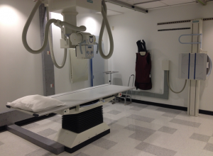 Fully equipped diagnostic X-Ray imaging suite.