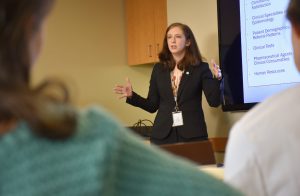 Melissa Culp, faculty with the Division of Radiologic Science, presented at the UNC School of Medicine's Office of International Activities monthly meeting about RAD-AID International. 