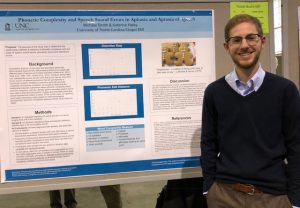 Division of Speech and Hearing Sciences student Michael Smith presents at the 2018 ASHA Convention, held in Boston, Massachusetts.
