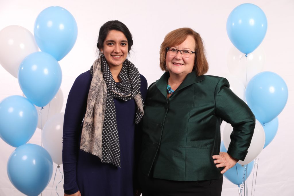 Division of Physical Therapy Director, Deborah Givens, PhD, PD, with Guneet Chalwa, the 2017-2018 recipient of the Diversity in Physical Therapy Scholarship.