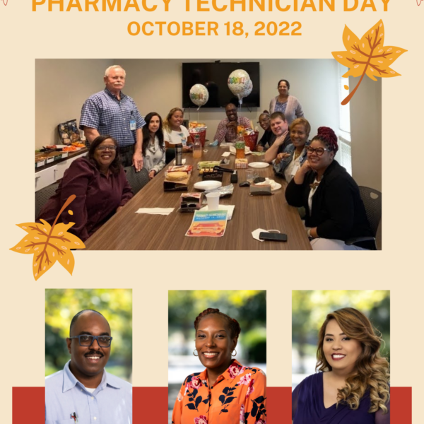 Collage of photos from pharmacy technician day.